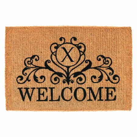Monogram Door Mat, Black, Natural, 18 in W x 30 in L